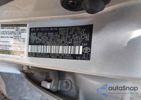 2005 Toyota Corolla Le из США, поврежденный, VIN 2T1BR32E85C424743